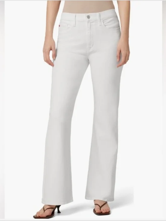 Hudson Blair High Rise Flared Jeans White Denim Pants - Picture 1 of 6